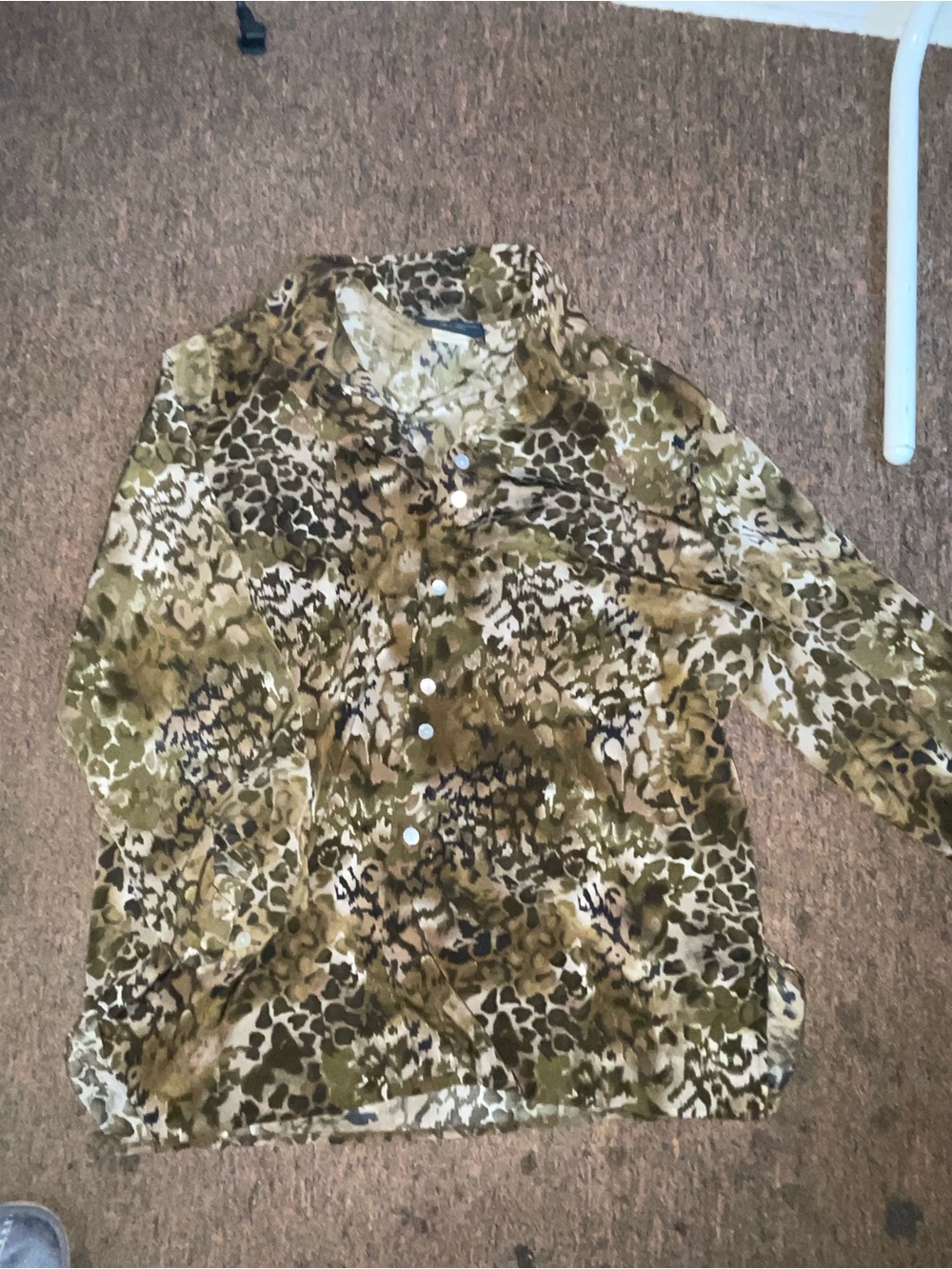 Olive Leopard Print Button-Up Jean Jacket